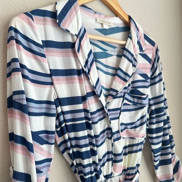 Yumi Kim Women's Striped Romper Size S Multicolor Long Sleeve Casual Spring - Picture 4 of 6